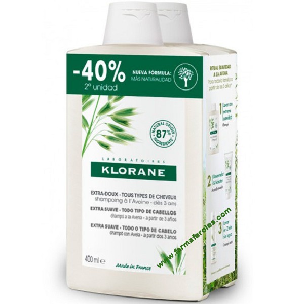 KLORANE CHAMPU A LA AVENA DUPLO 2ªUND -40%