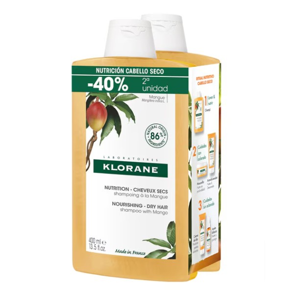 Klorane Champu Al Mango Cabellos Secos Duplo 2ª Un -40%