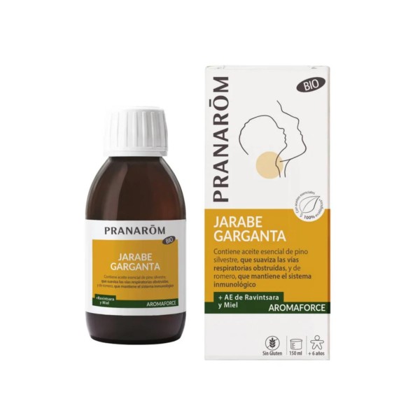 Aromaforce Jarabe Garganta Ravintsara + Miel BIO | Jarabe 150 ml