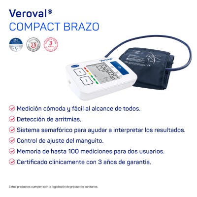 Veroval Compact Tensiómetro de Brazo – Medición precisa y cómoda