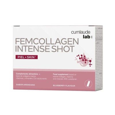 CUMLAUDE LAB: FEMCOLLAGEN INTENSE SHOT  7 VIALES 25 ML SABOR ARANDANO