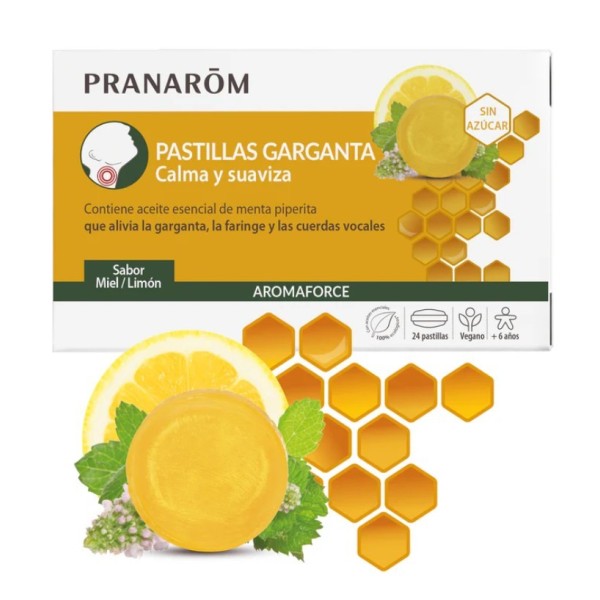 Aromaforce Pastillas Garganta Miel Limón 24U | Alivio