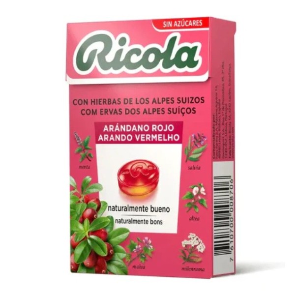 Ricola Caramelos Sin Azúcar 50 g Arándano | Sabor Intenso y