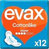 Evax Cottonlike Super con Alas 12 Uds | Alta Absorción y