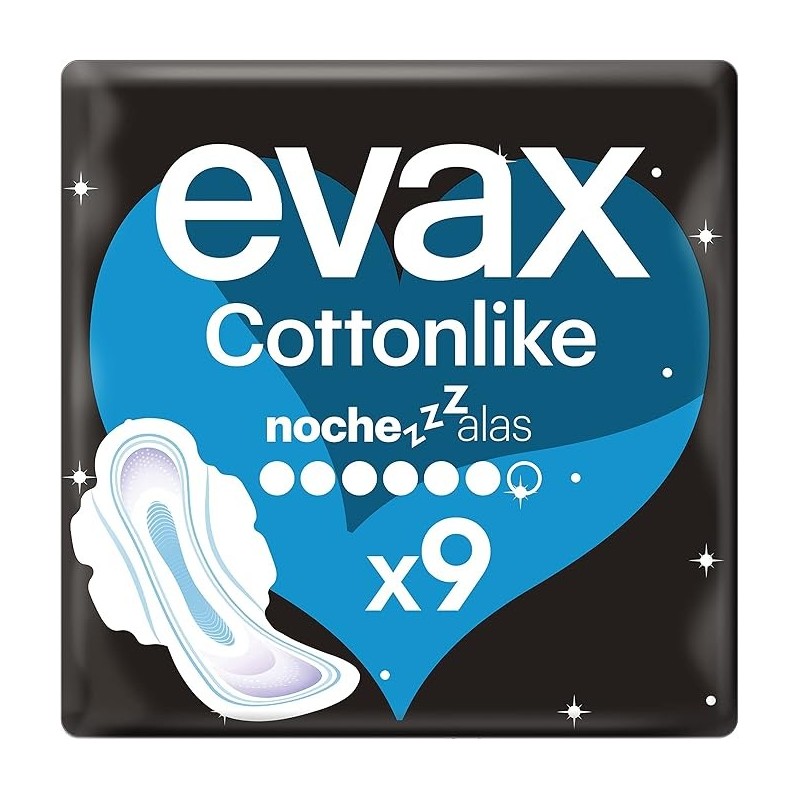 Evax Cottonlike Noche con Alas 9 Uds | Protección Nocturna