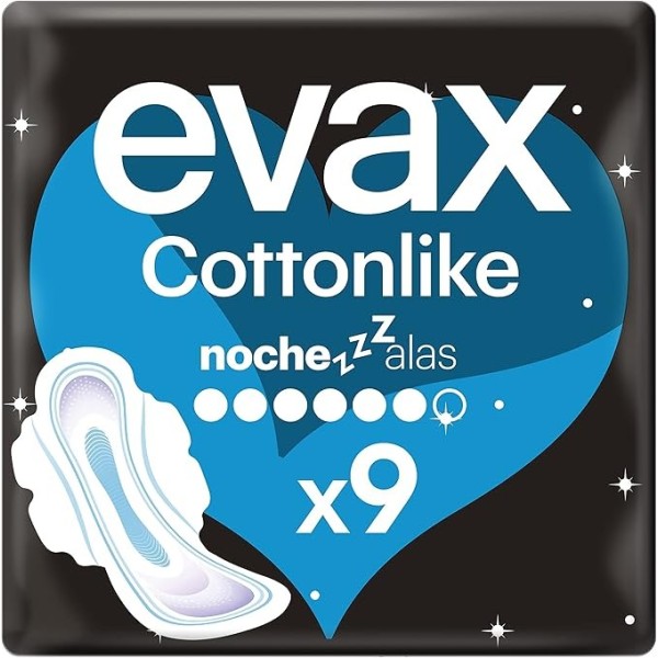 Evax Cottonlike Noche con Alas 9 Uds | Protección Nocturna