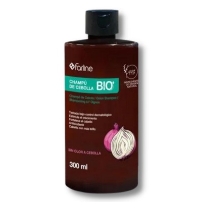 Farline Champú Cebolla BIO 300 ml | Estimula el Crecimiento del Cabello
