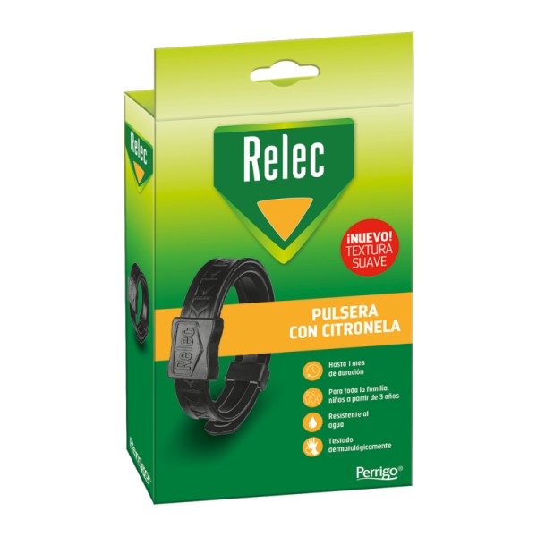 Relec Pulsera Aromática Negra Familiar | Repelente Natural