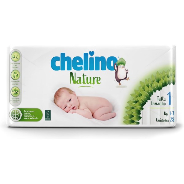 Chelino Nature Talla 1 – 28 Pañales | Ecológicos y Suaves