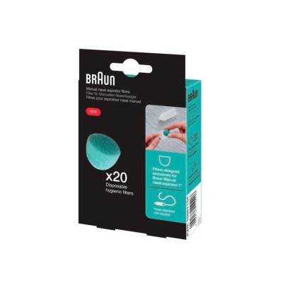 Braun Filtros Aspirador Nasal Manual – 20 Unidades | Higiene y Protección