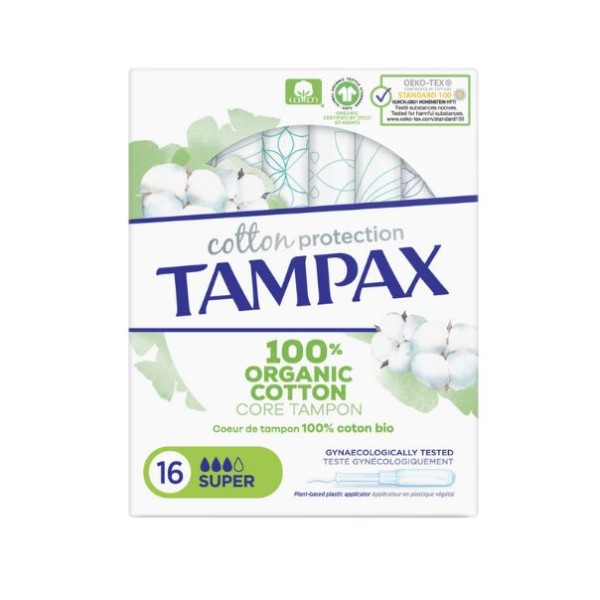 Tampax Cotton Protection Súper – 16 Unidades