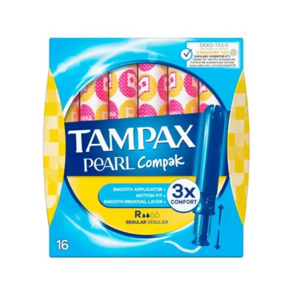 Tampax Compak Pearl Regular 16 Uds | Protección para Flujo