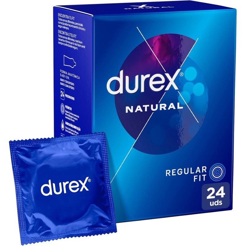 Durex Natural Plus 24 uds | Preservativos clásicos con