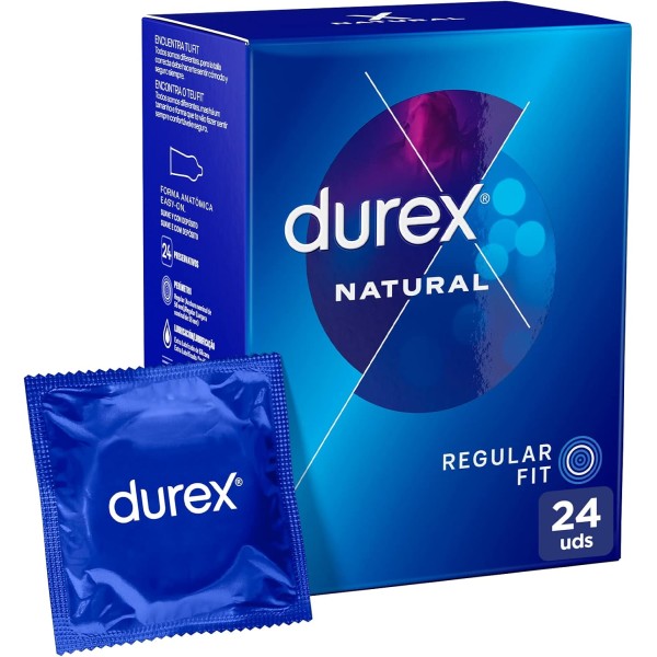 Durex Natural Plus 24 uds | Preservativos clásicos con