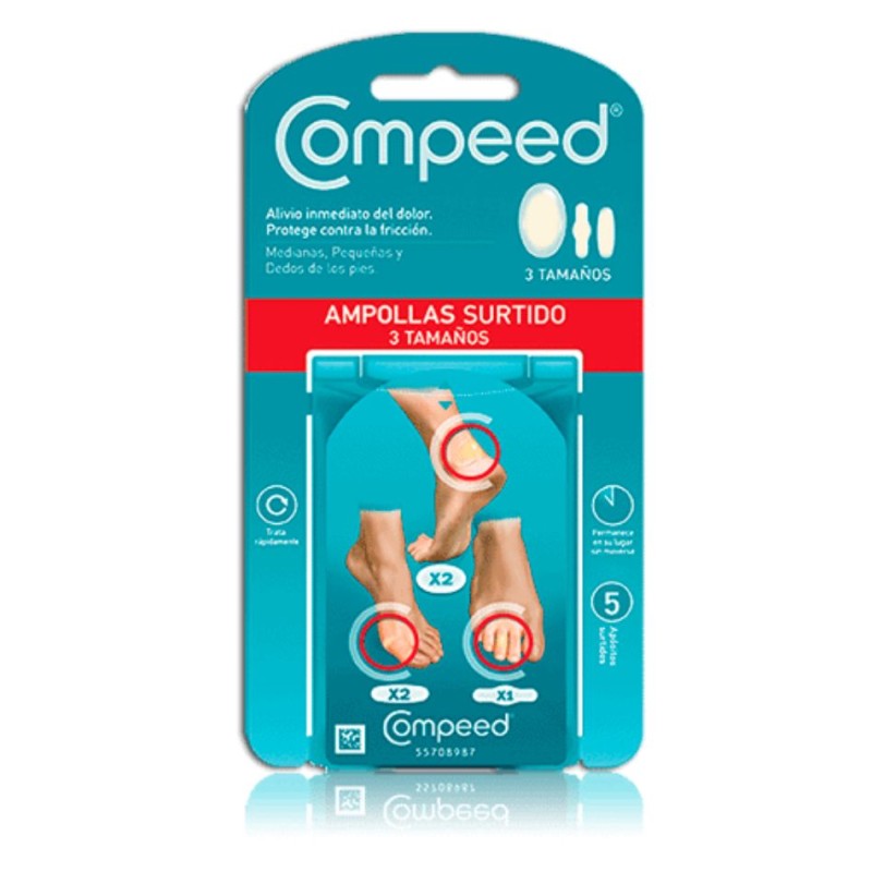 Compeed Ampollas Pack Mixto | 5 Apósitos Hidrocoloides para Diferentes Zonas