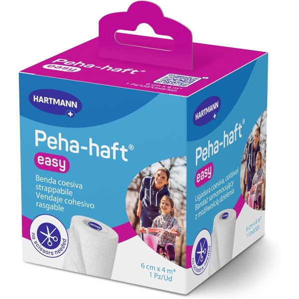 Peha-haft Easy White 6 cm x 4 m | Venda Cohesiva Blanca | 1