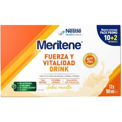 Meritene Fuerza y Vitalidad Vainilla | 6x180 ml | Proteínas