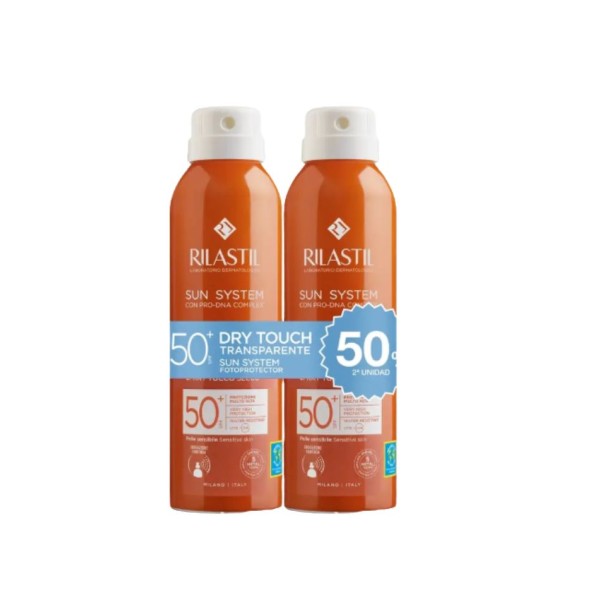Rilastil Sun System Duplo Spray Toque Seco SPF 50+ (200 ml + 200 ml 50% Desc.)