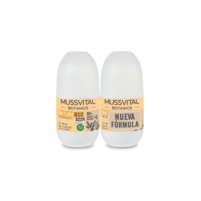 Mussvital Desodorante Nature Bio 2x75 ml | Natural y Sin Aluminio | 2ª Unidad 50%