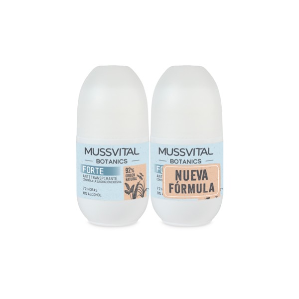Mussvital Essentials Botanics Antitranspirante Forte – Pack 2x75 ml (2ª Unidad al 50%)