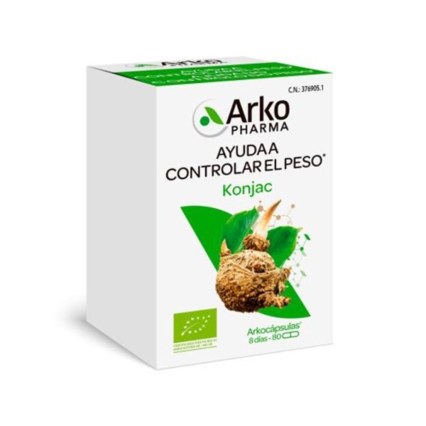 Arkocápsulas Glucomanano BIO | Saciante Natural | 80 Cápsulas