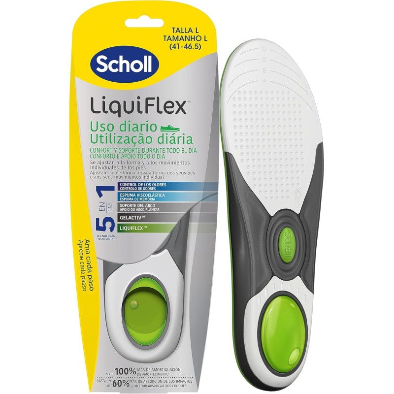 Plantillas Scholl LiquiFlex Diario | Talla L | 2 Unidades
