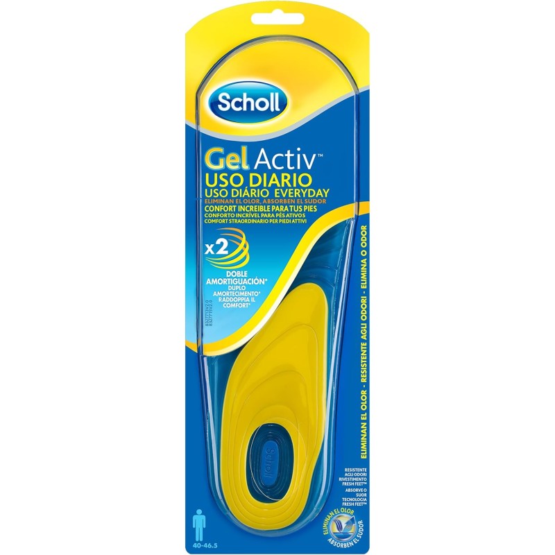 Scholl GelActiv Hombre | Plantillas Uso Diario | 1 Par
