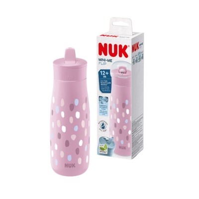 Taza Mini-Me Flip It NUK Lila | Con Pajita Antigoteo +12