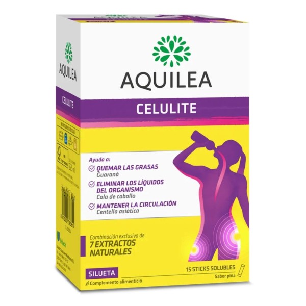 Aquilea Celulite 15 sticks sabor piña | Acción Drenante y
