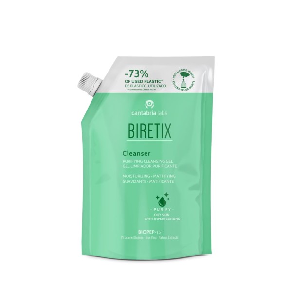 Biretix Cleanser Gel Limpiador Purificante – 1 envase Refill de 400 ml