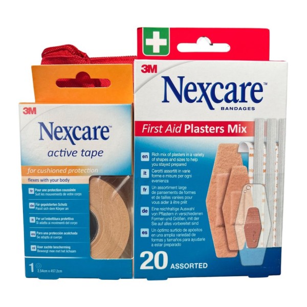 Botiquín Nexcare Mix Tiritas + Active Tape | Protección y