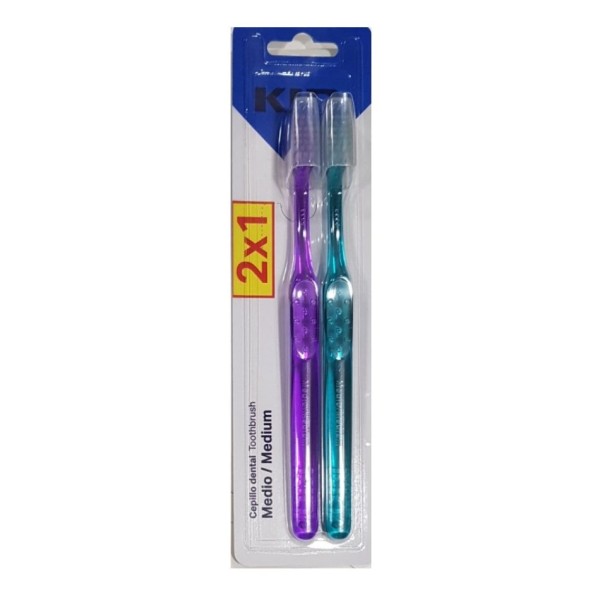 Kin Cepillo Medio Toothbrush 2x1 | Cepillado eficaz diario