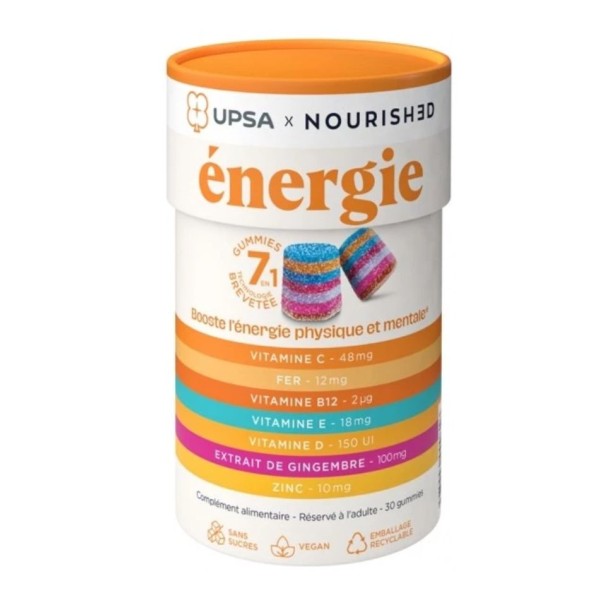 UPSA x Nourished Energy – 30 gummies sabor afrutado