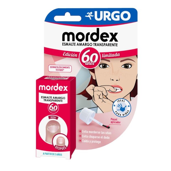 Mordex Esmalte Amargo Transparente – 1 envase de 9 ml con pincel