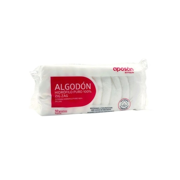 Algodón Zig-Zag Aposán 50 g | Puro 100% Hidrófilo | Curas e