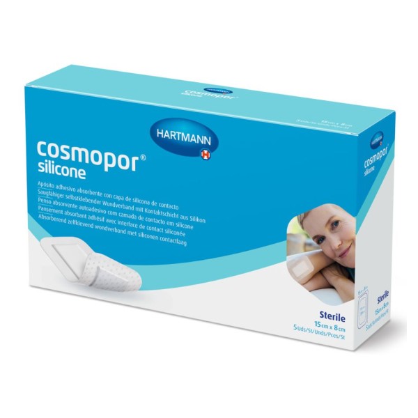 Cosmopor Silicone Apósito Estéril 15 x 8 cm – 5 unidades