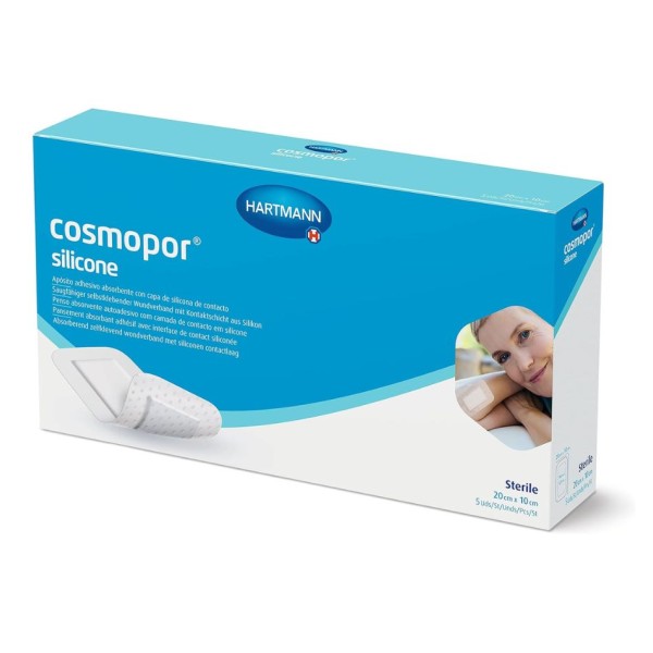 Cosmopor Silicone Apósito Estéril 20 x 10 cm – 5 unidades