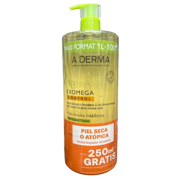 A-Derma Exomega Control Aceite Limpiador Emoliente – 1 L