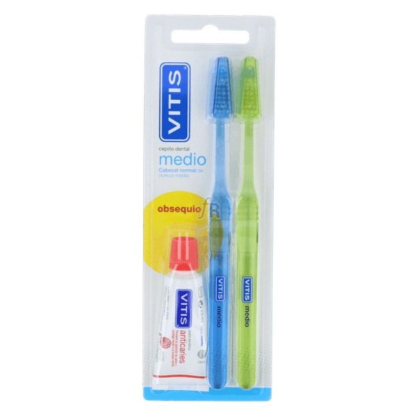 Cepillo Dental Vitis Medio – Pack | Limpieza Diaria con