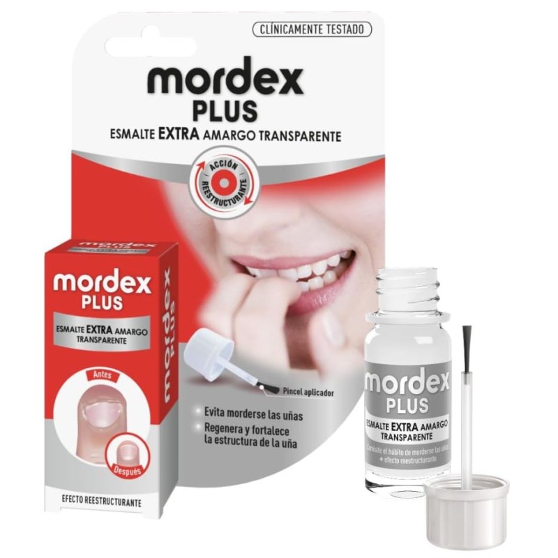 Mordex Plus Esmalte Amargo Transparente 9 ml – Fórmula ultra-amarga para uñas