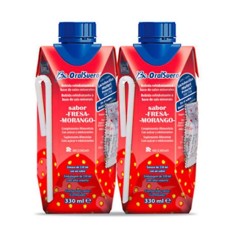Bioralsuero Pack 2 × 330 ml Sabor Fresa – Suero Oral Probiótico