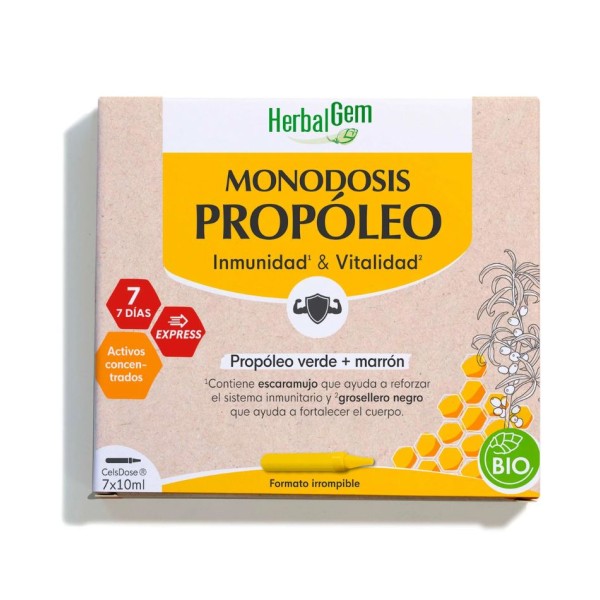 Herbalgem Propóleo Monodosis 7 × 10 ml – Fórmula natural para defensas