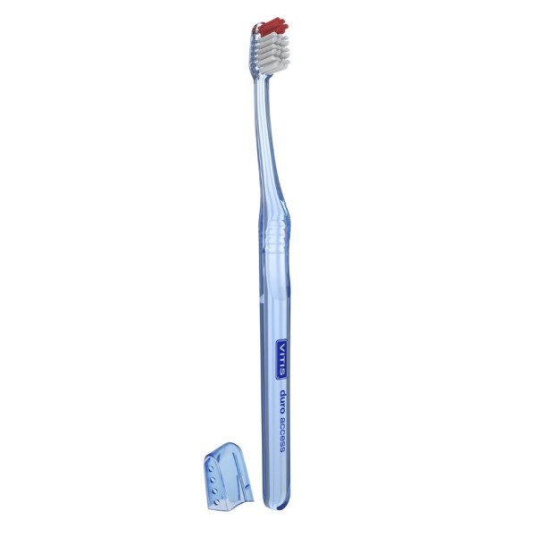 VITIS Duro Access Cepillo Dental Adulto – Filamentos duros, cabezal compacto