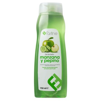Farline Gel de Baño Manzana y Pepino 750 ml Gel Corporal Refrescante
