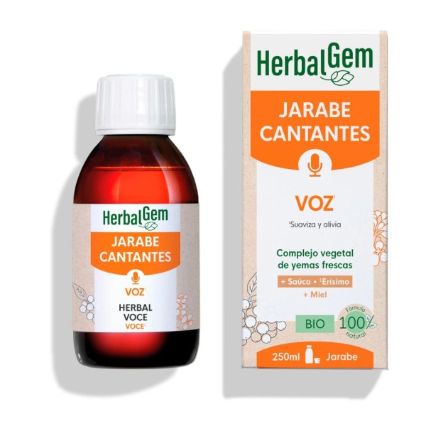 HerbalGem Jarabe de los Cantantes BIO 250 ml – Complemento alimenticio para vocalistas y voz fatigada