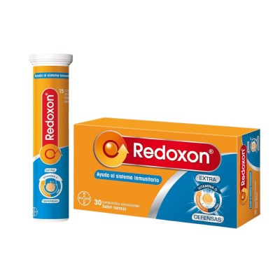 REDOXON EXTRA DEFENSAS VITAMINA C + ZINC  30 COMPRIMIDOS EFERVESCENTES SABOR NARANJA