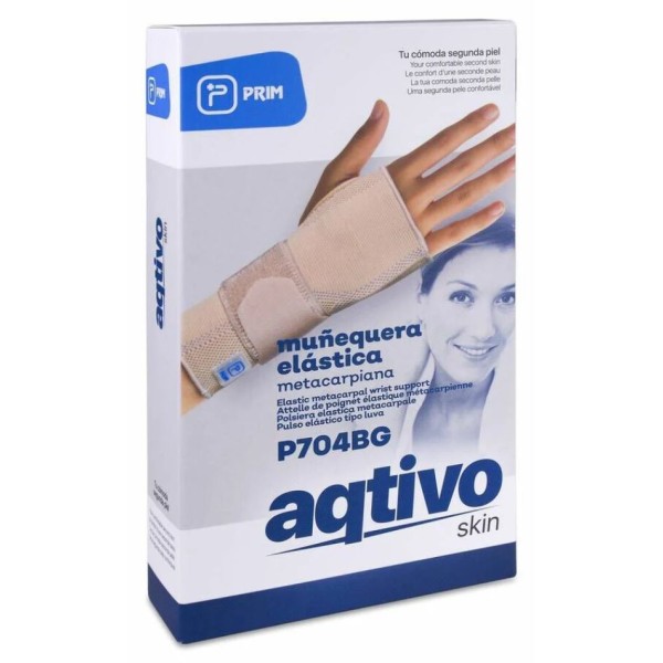 Prim Aqtivo Skin Muñequera Metacarpiana Elástica Talla M – Soporte de Muñeca 17-20 cm