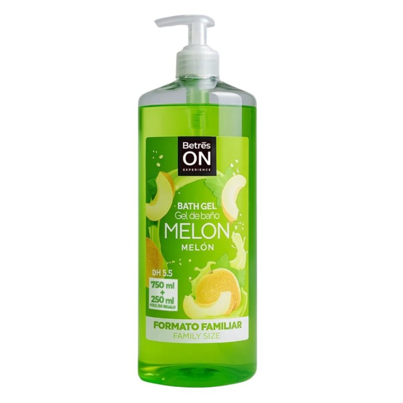 Betres On Gel Ducha Melón 1 L – Gel de baño familiar con aroma melón y pH equilibrado