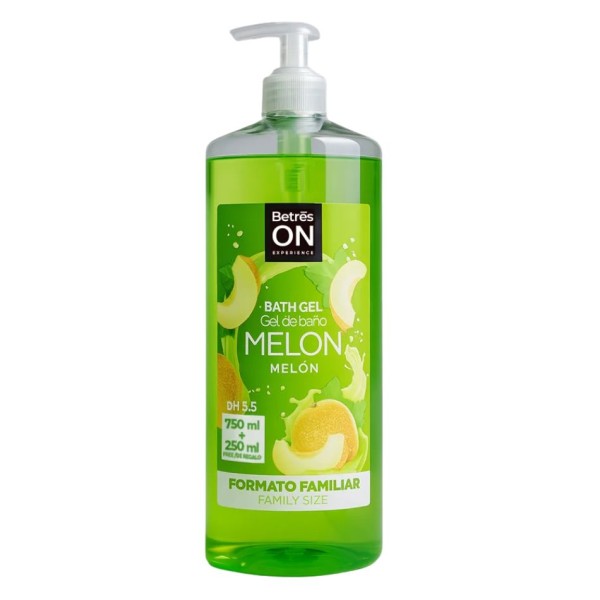 Betres On Gel Ducha Melón 1 L – Gel de baño familiar con aroma melón y pH equilibrado