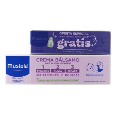 Mustela Crema Bálsamo 1 2 3 Pack 150 ml + 50 ml – Previene rojeces y calma la zona del pañal